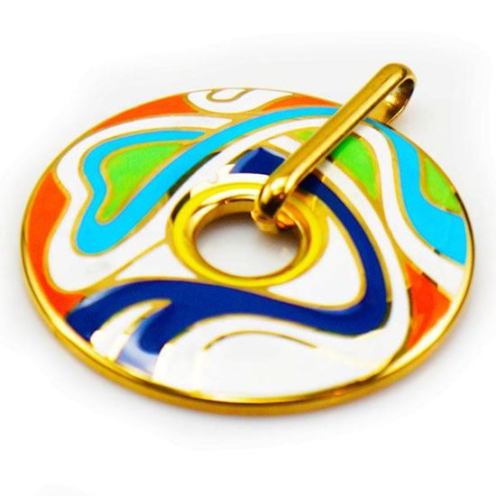 Picture of Colorful Pendant Stainless Steel Enamel Gold Plating