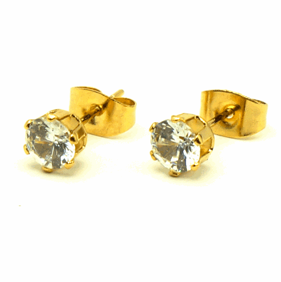 Picture of White Crystal Stud Earrings Stainless Steel