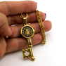 Picture of Saint Benedict Key Gold Plating Religious Necklace