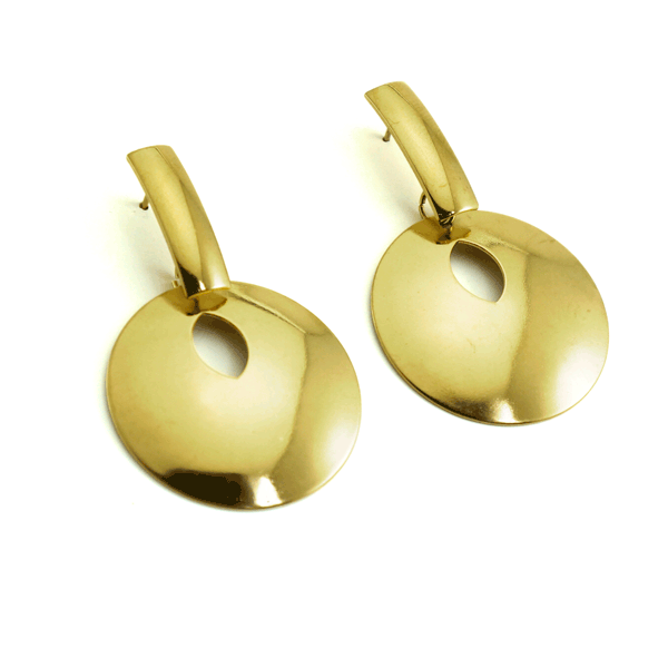 Picture of Dangling Stud Earrings Stainless Steel  Gold