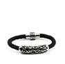 Picture of MIS Black Leather Bracelet Stainless Steel