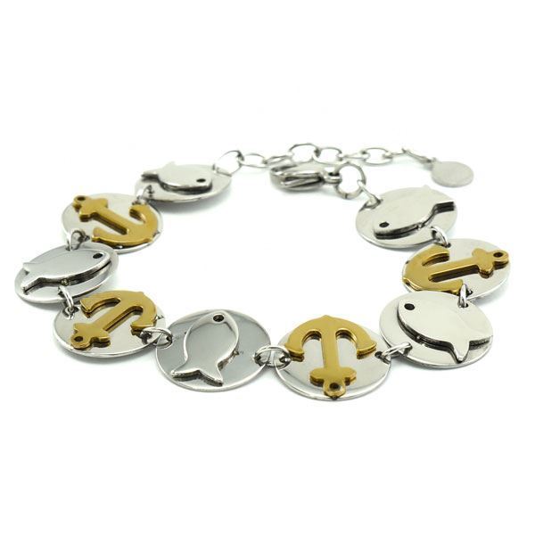 Picture of MIS Coin Fish/Anchor Bracelet Stainless Steel 