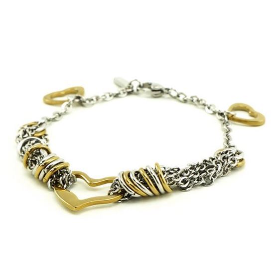 Picture of Heart Bracelet Stainless Steel Gold Plating 