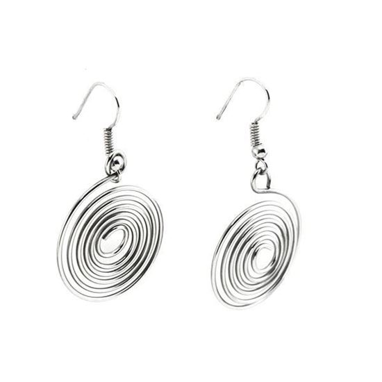 Picture of Spiral Dangling Earrings Stainless Steel