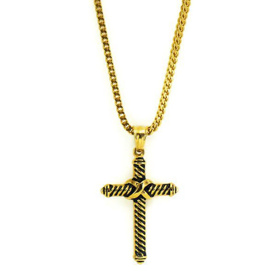 Picture of Crucifix  Pendant  Necklace Gold Plating Stainless Steel
