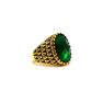 Picture of Men Women Green Stone Ring Plating