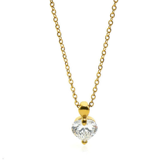 Picture of Heart Necklace Stainless Steel  Gold Plating