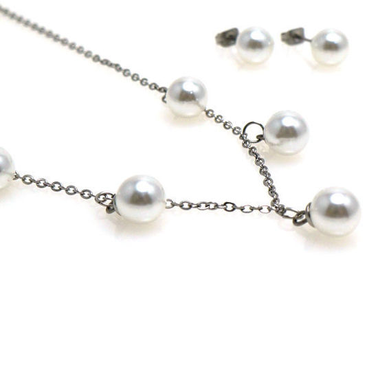 Picture of Pearl Necklace Set Stainless Steel