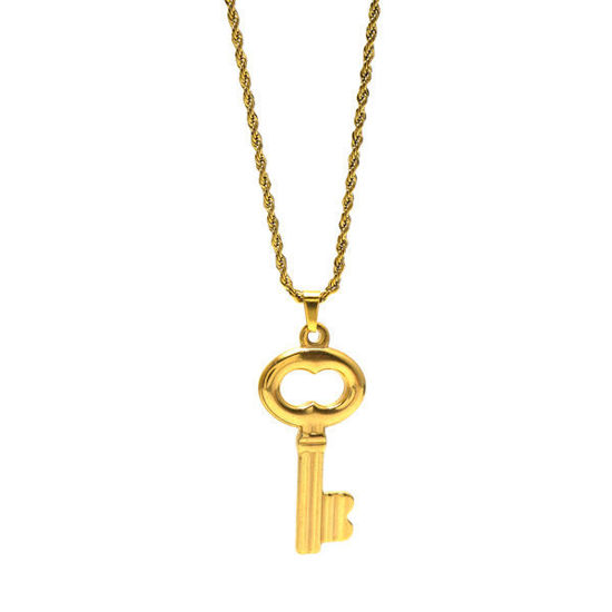 Picture of Key Necklace Stainless Steel Gold Plating