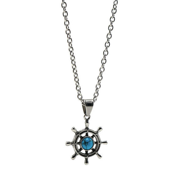 Picture of Ship Wheel Stainless Steel Necklace