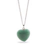 Picture of Semi Precious Jade Heart Stone Necklace Stainless Steel