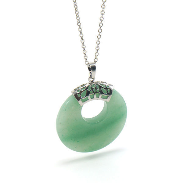 Picture of Semi Precious Jade Stone Necklace Stainless Steel