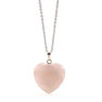 Picture of Semi Precious Rose Quartz Heart Stone Necklace Stainless Steel