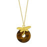Picture of Tiger Eye & Butterfly Necklace Gold Plating